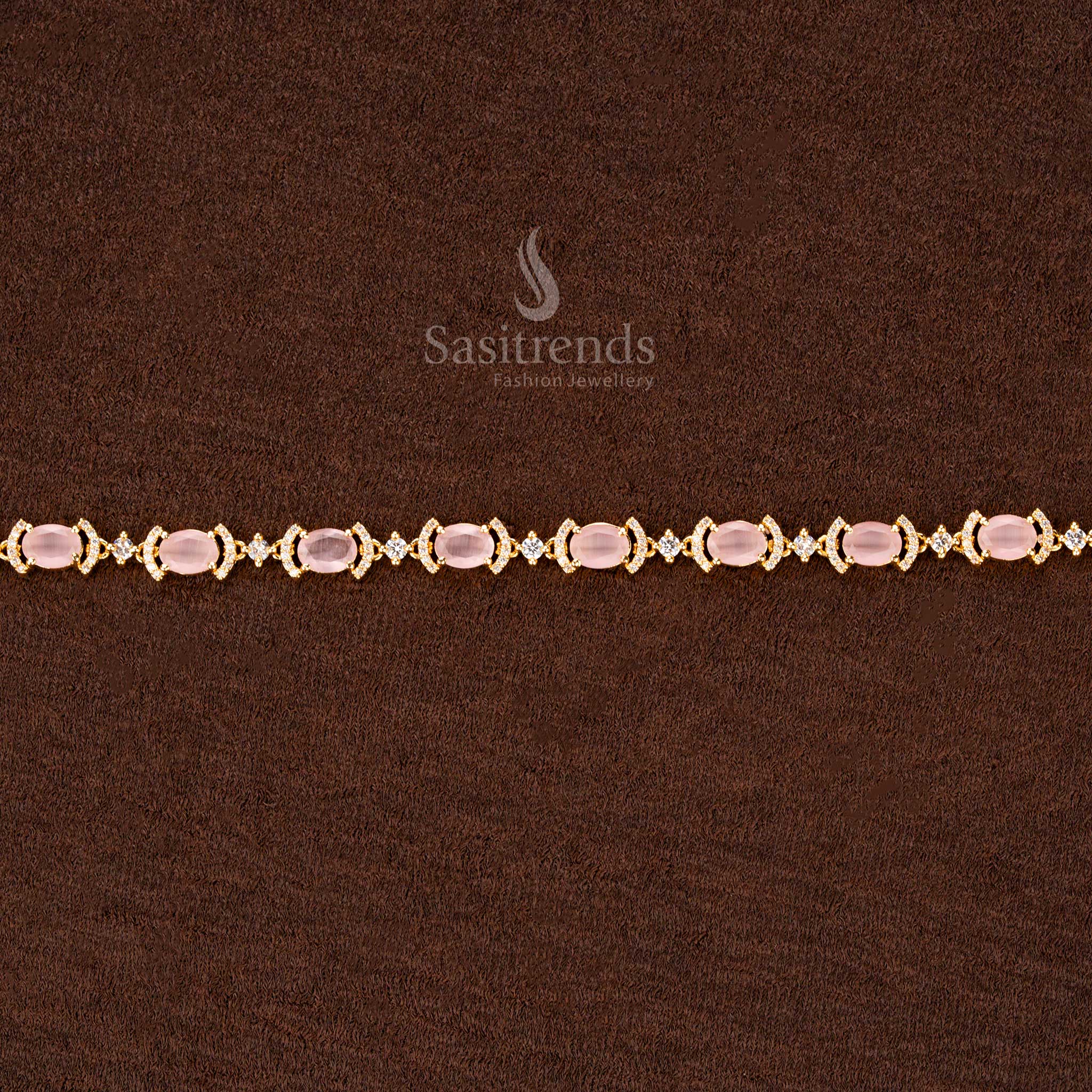 Rose pink American diamond hip belt with a luxurious gold finish, intricate craftsmanship, and delicate charm—ideal for weddings, special events, and ethnic dressing - Sasitrends