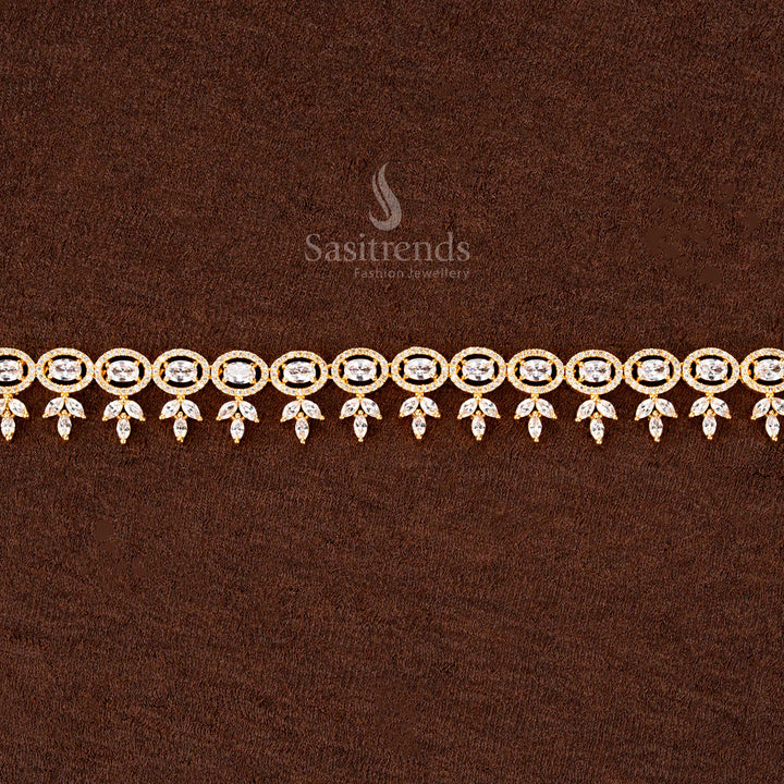 Elegant Single Line Waist Belt with AD Stones for Festive Looks - Sasitrends