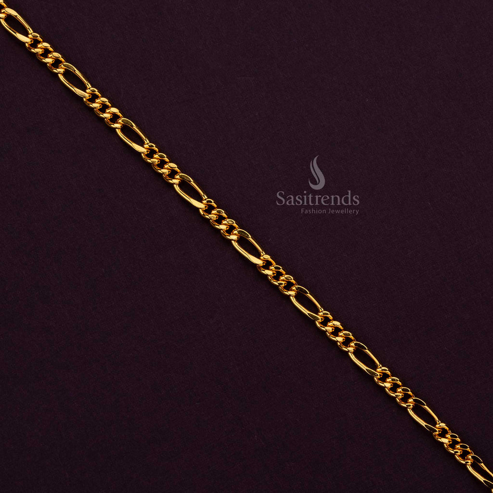 High-Quality Men's Micro Gold Plated Structured Link Chain with Secure Clasp – Sasitrends
