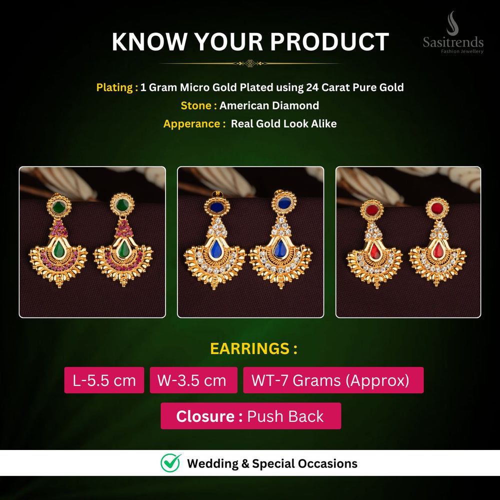 Micro Gold plated Earrings Measurement Image - Sasitrends