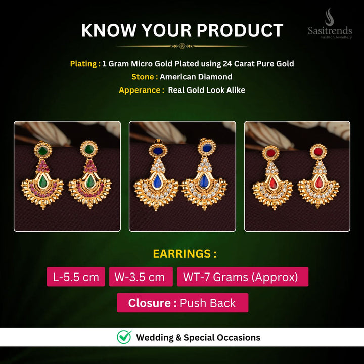 Micro Gold plated Earrings Measurement Image - Sasitrends