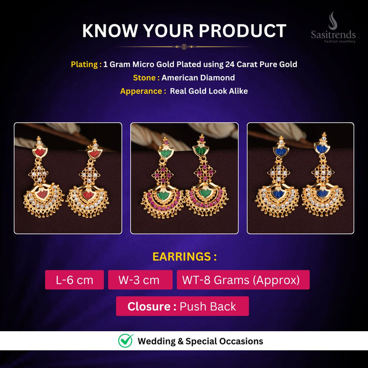 Micro Gold plated Earrings Measurement Image - Sasitrends