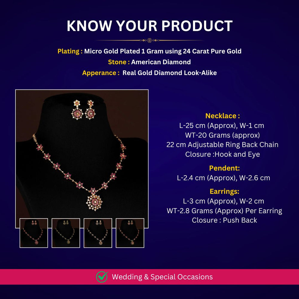 Micro Gold Plated AD Necklace Measurement Image - Sasitrends