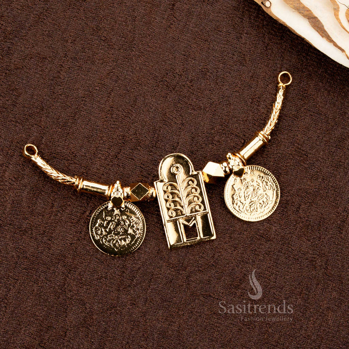 One Gram Gold Plated Lakshmi Tulsi Tali Pendant - Sasitrends