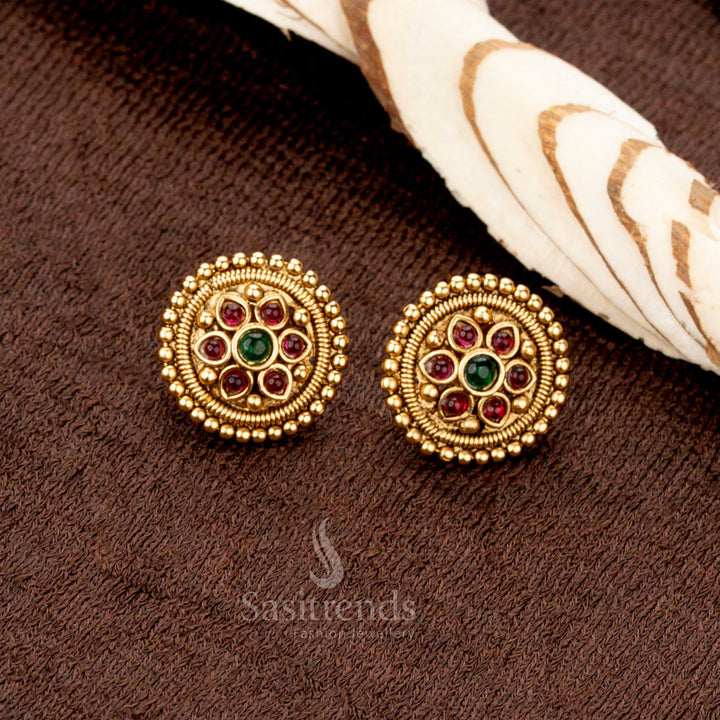 Elegant Flower Pendant Necklace Set - Perfect for Traditional Occasions