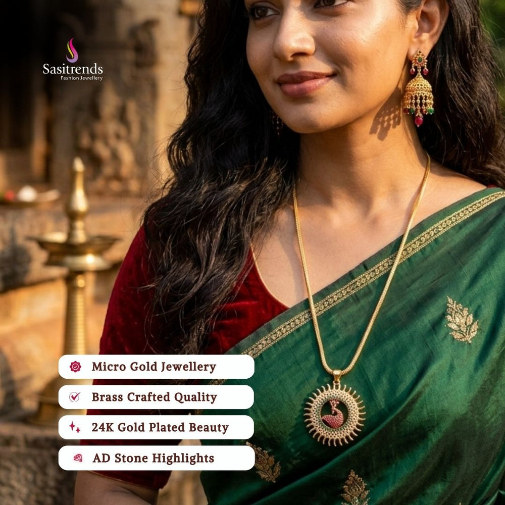 Micro gold plated necklace set model image - Sasitrends