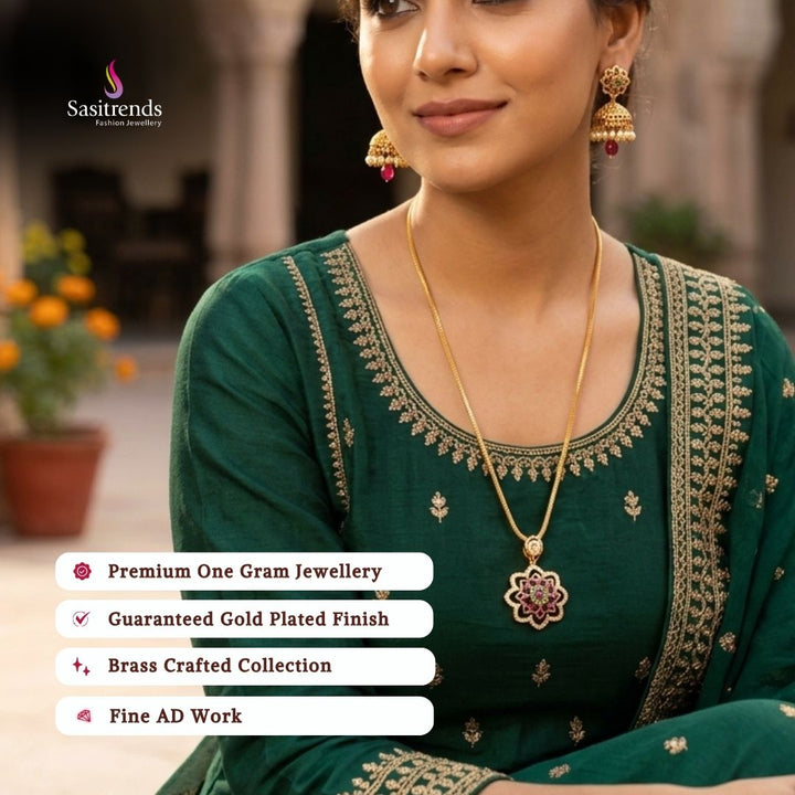 Guaranteed Micro gold plated AD stone Necklace - Sasitrends