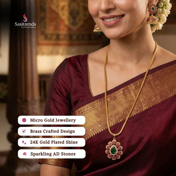 Micro gold plated necklace model image - Sasitrends
