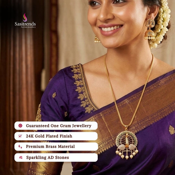 Micro gold plated necklace model image - Sasitrends