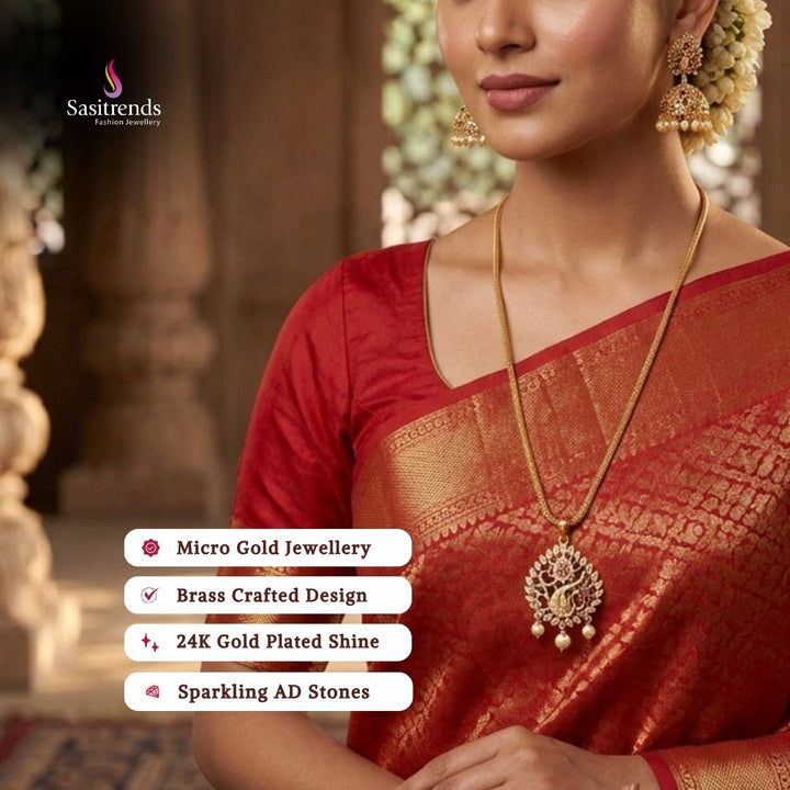 Micro gold plated necklace model image - Sasitrends