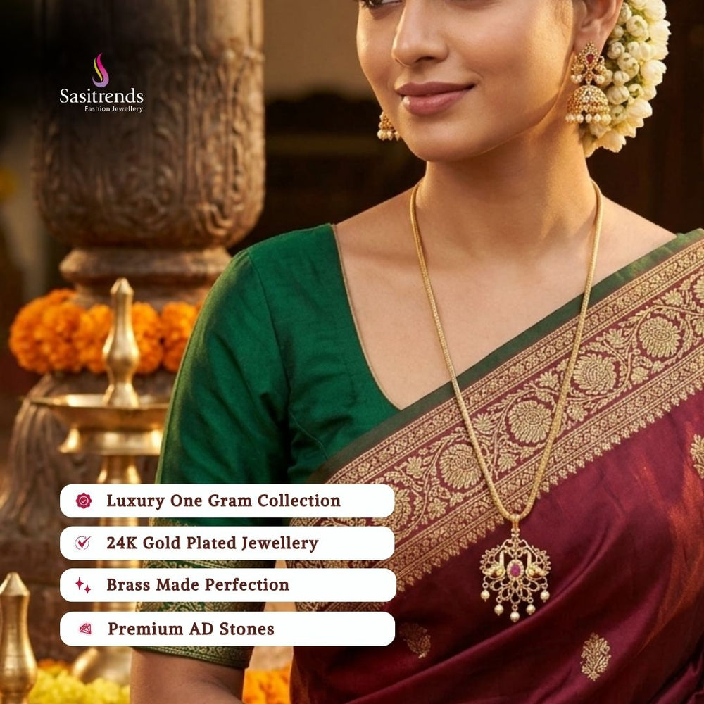 Micro gold plated necklace model image - Sasitrends
