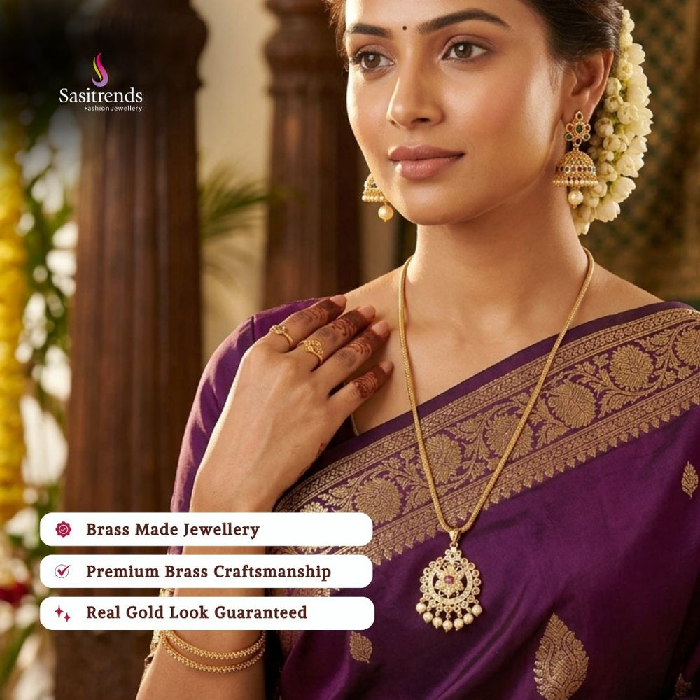 Micro gold plated necklace model image - Sasitrends