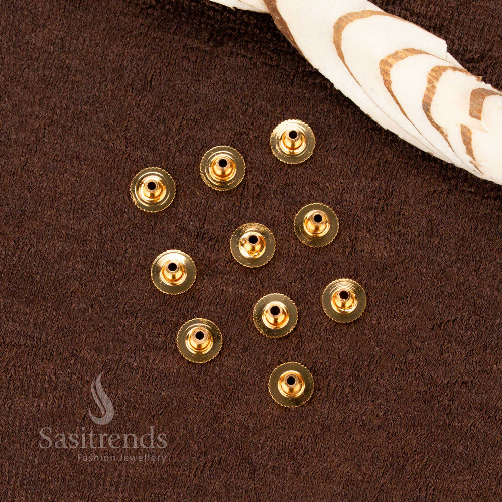 Heritage Glamour Micro Gold Finish Brass Back Push Earring Support Set for Indian Jewellery – Studs and Jhumkas – Durable Secure Fit for Daily Style Comfort - Sasitrends