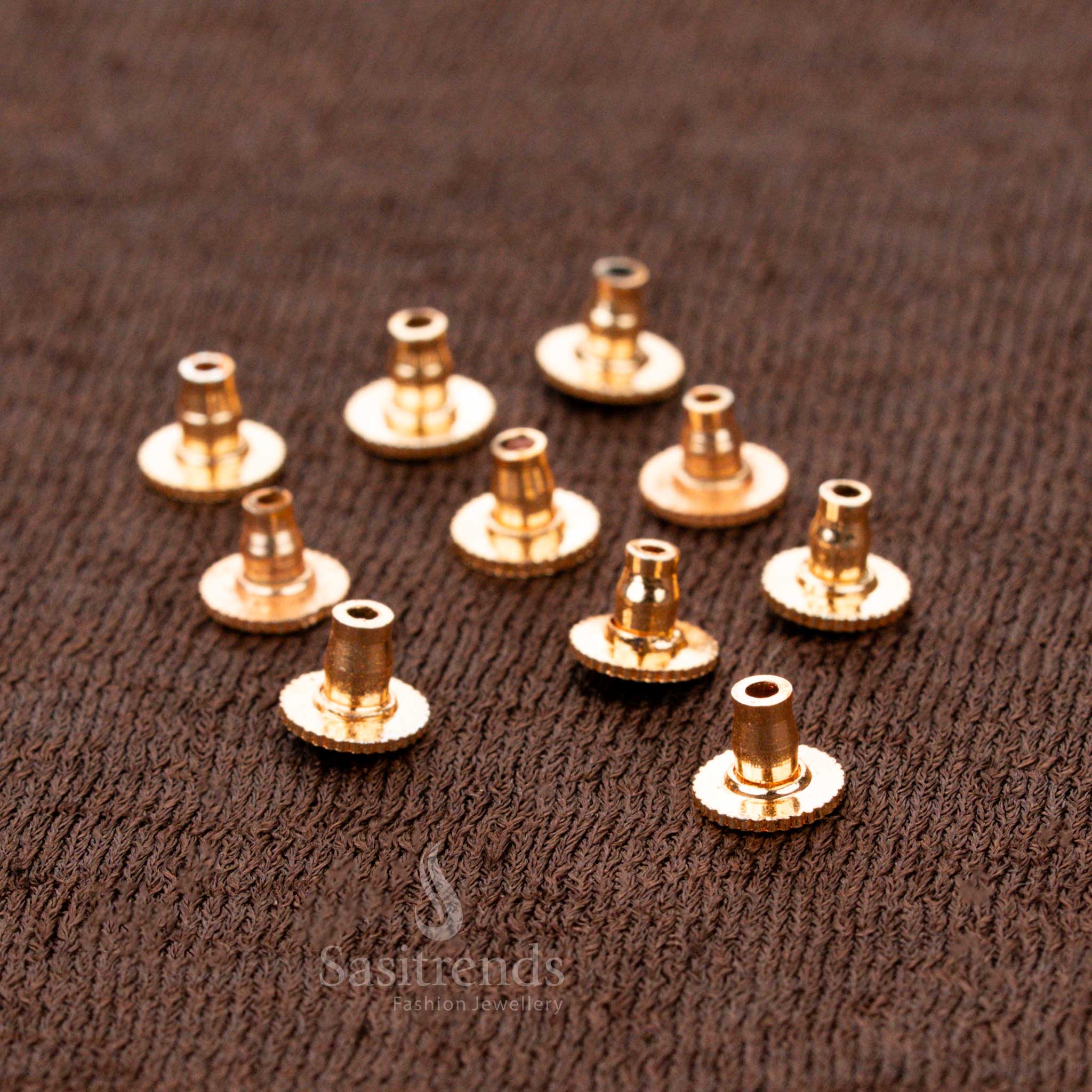 Radiant Grace Rose Gold Plated Back Push Stopper Set – Jewellery Locking for Heavy Jhumka and Studs – Brass High Hold in Indian Traditional Style - Sasitrends