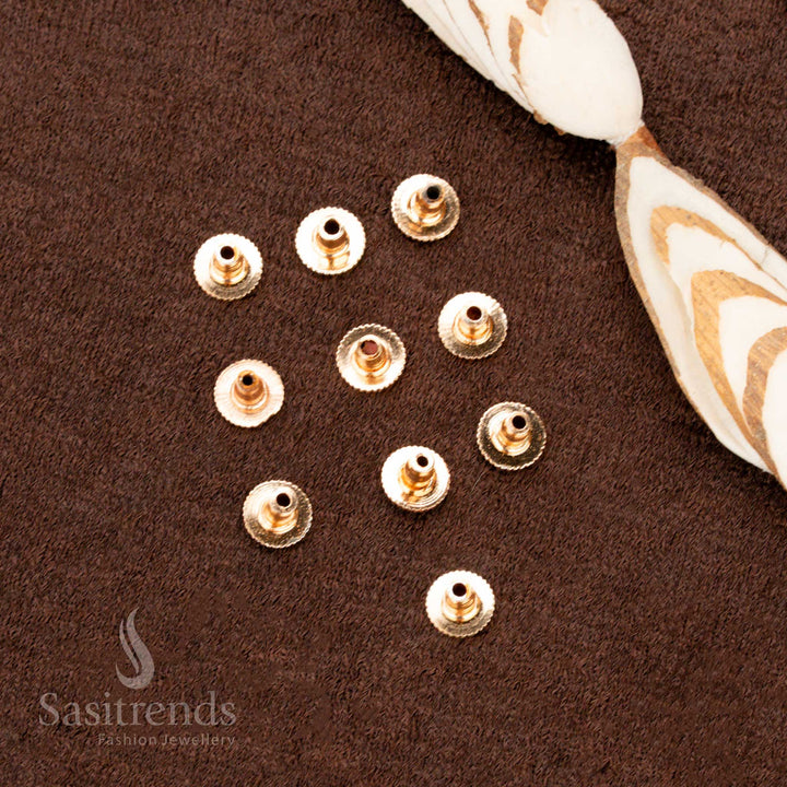 Elegant Blush Rose Gold Brass Earring Backs Set – Push Lock for Indian Jhumka and Studs – Daily Jewellery Locking Support with Premium Finish - Sasitrends