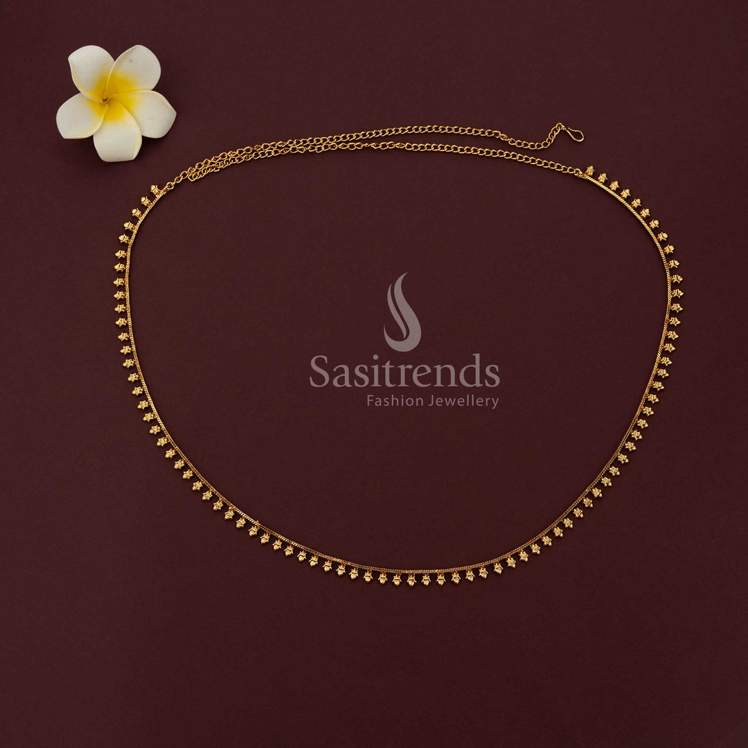 Adjustable antique gold waist chain with reinforced links for a secure, custom fit - Sasitrends