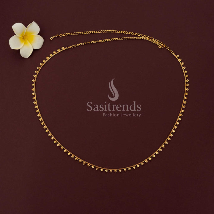 Stunning Antique Gold Plated Delicate Beaded Chain Hipbelt For Traditional Saree wear  - Sasitrends