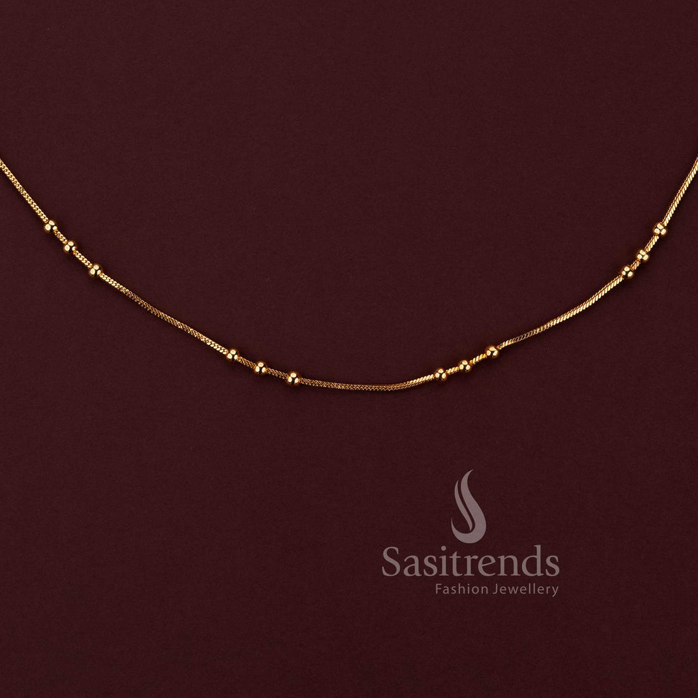 Attractive antique gold finish saree waist chain with clustered textured beads sasitrends