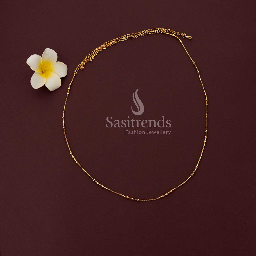 Stunning traditional antique gold plated multi-bead sleek chain hipbelt with cluster beads sasitrends