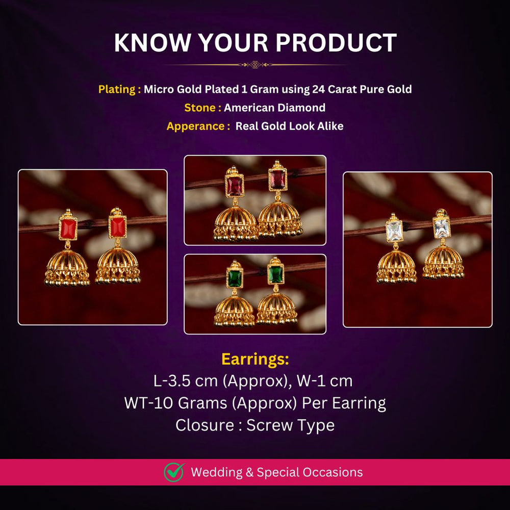 Micro Gold plated earrings measurement image - Sasitrends