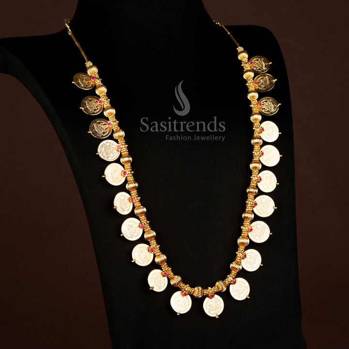 Guaranteed Micro Gold Plated Lakshmi Coin Necklace Set |  Look Like Real Gold - Sasitrends