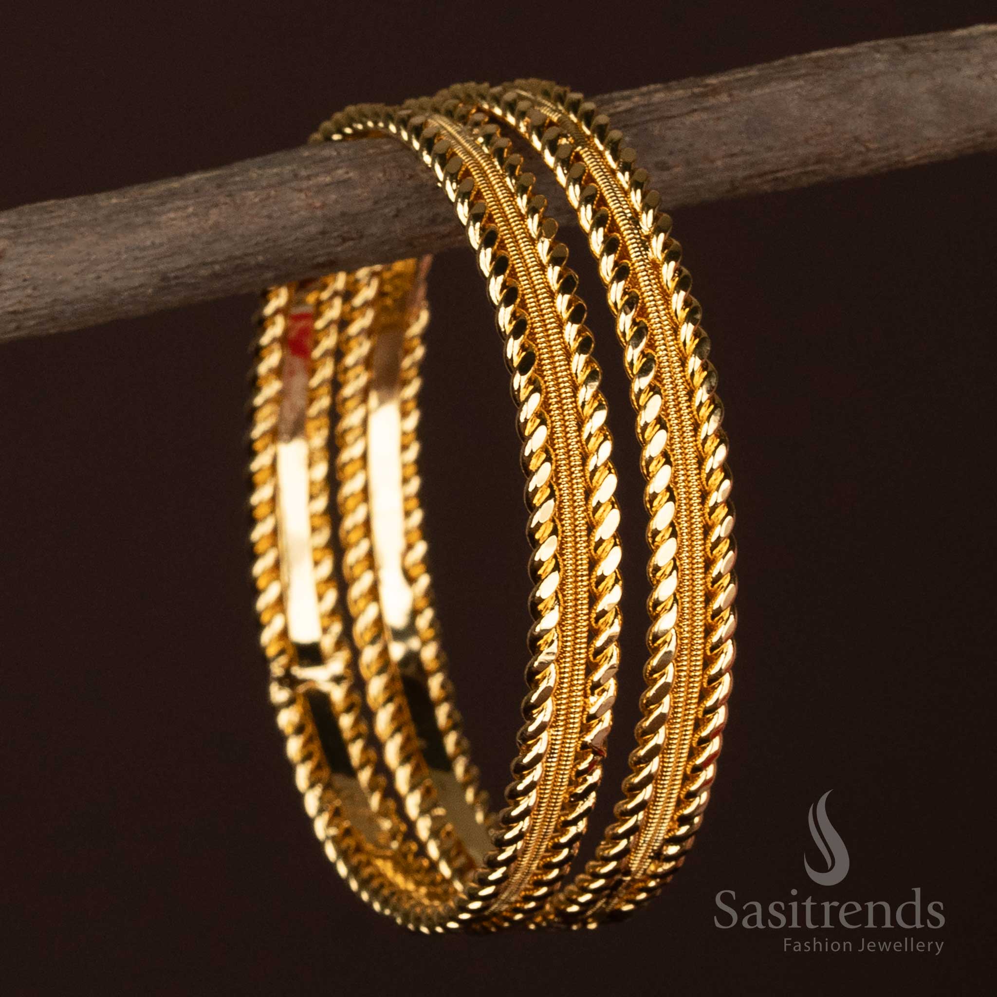 Traditional Gold Look Bangles – Using 24 Carat Pure Gold by Sasitrends