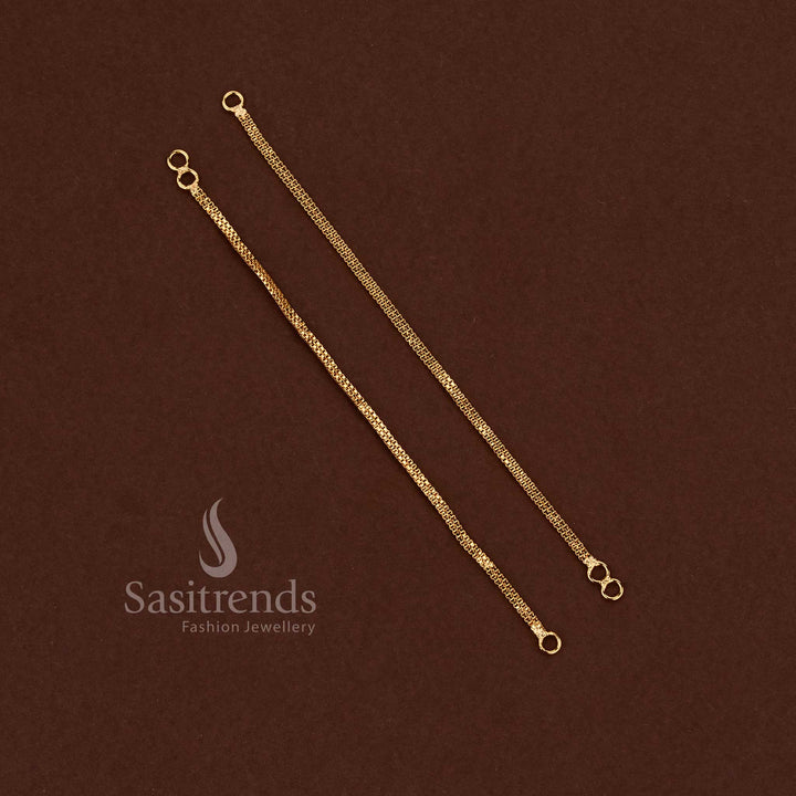 Elegant layered gold ear chain with looping design for traditional earrings - Sasitrends