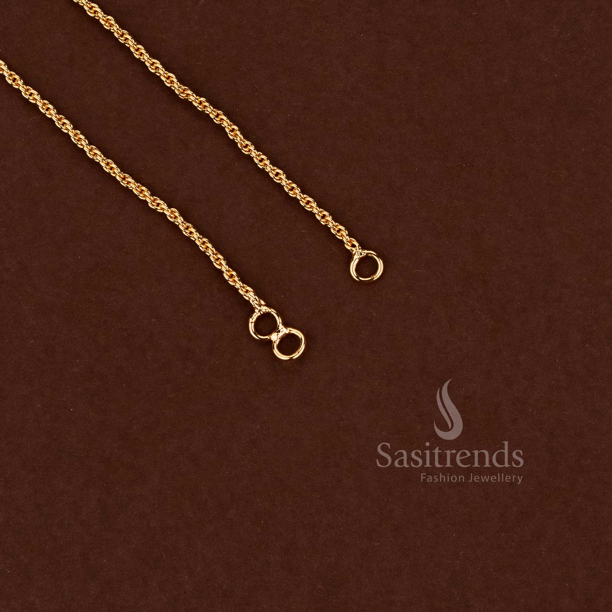 Elegant single-layered micro gold ear chain for traditional earrings - Sasitrends 