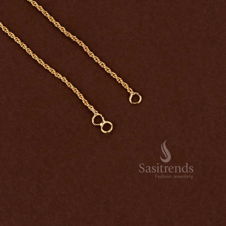 Elegant single-layered micro gold ear chain for traditional earrings - Sasitrends 