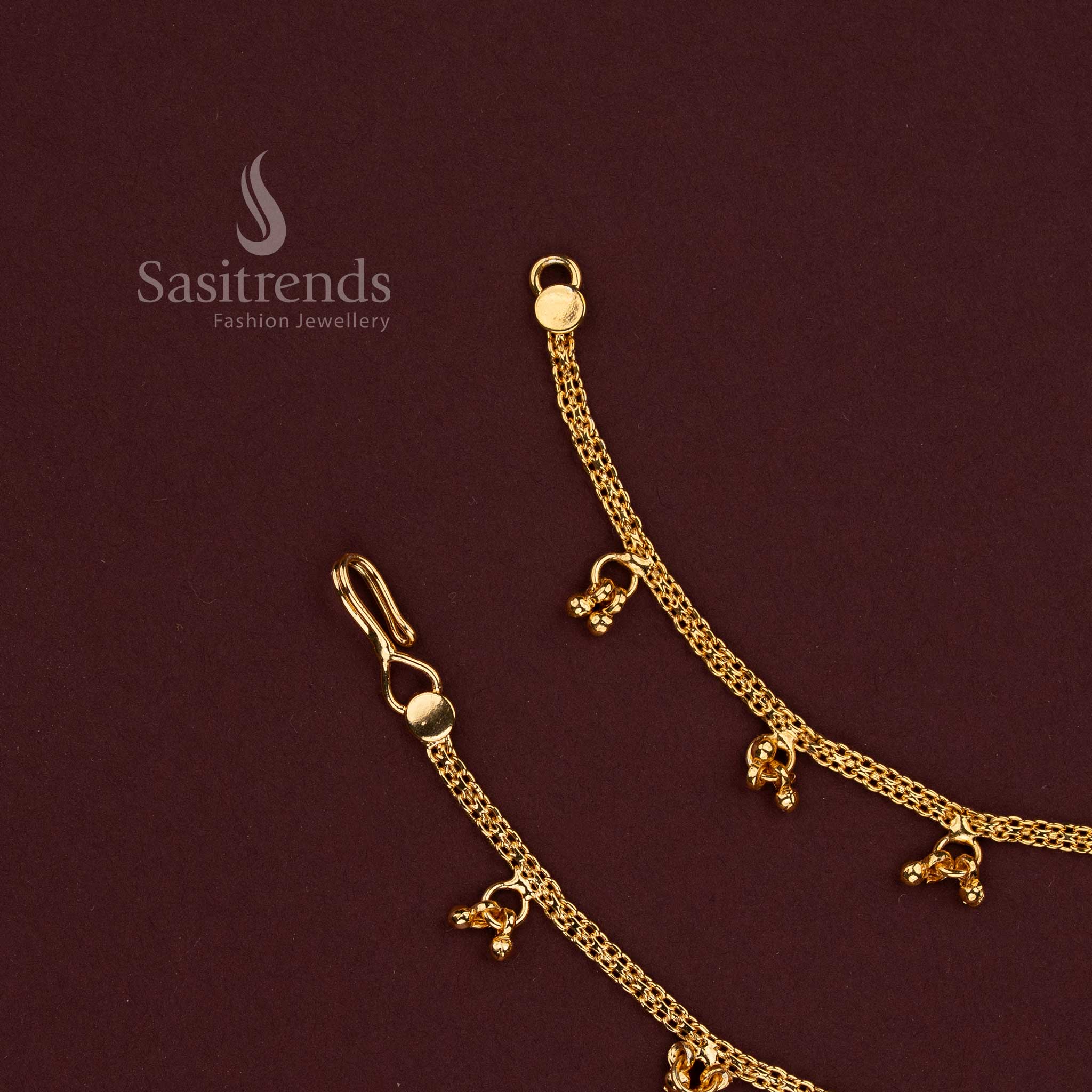 South Indian Traditional Chain Matil Hair Ornament for Bridal Wear, Temple Functions and Cultural Celebrations - Sasitrends