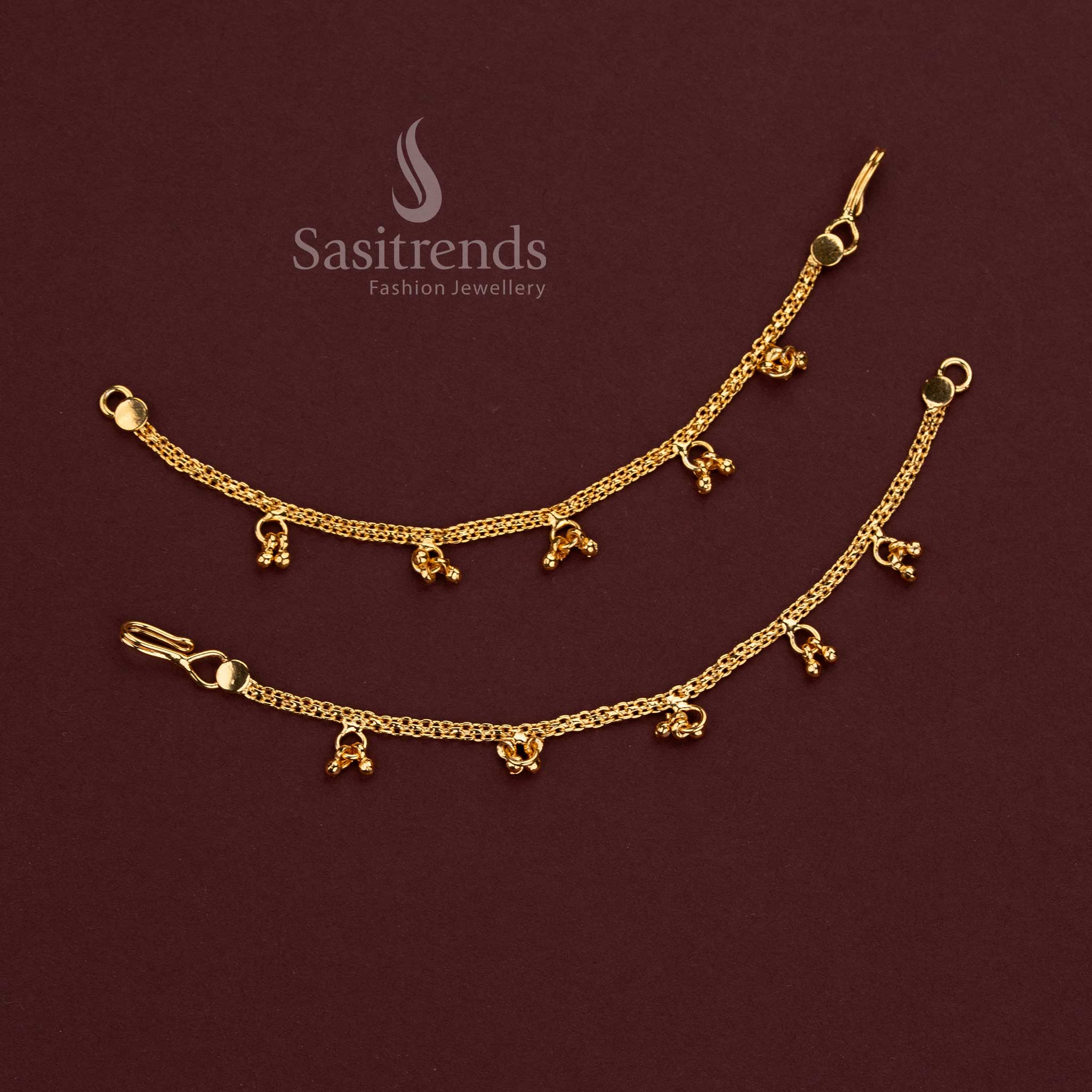 South Indian Traditional Chain Matil Hair Ornament for Bridal Wear, Temple Functions and Cultural Celebrations - Sasitrends