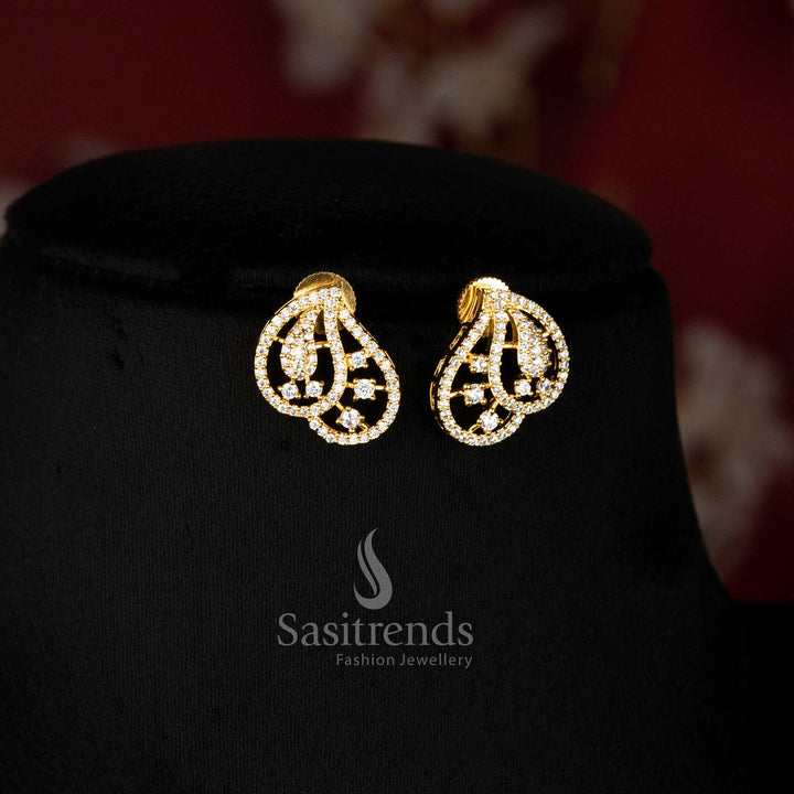 Micro Gold Plated paisley stone necklace set for festive gatherings parties and special occasions Sasitrends