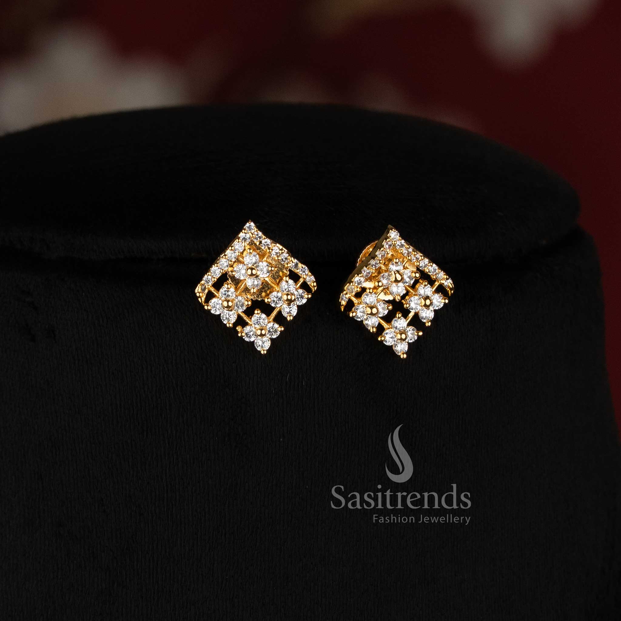 Micro Gold Plated Diamond Lattice AD Pendant Set for Party Wear - Sasitrends