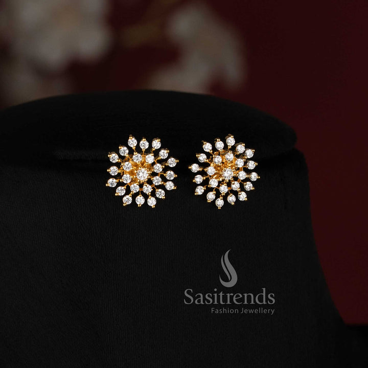 Stunning Micro Gold Plated Radiant AD Stone Pendant Chain Necklace - Sasitrends