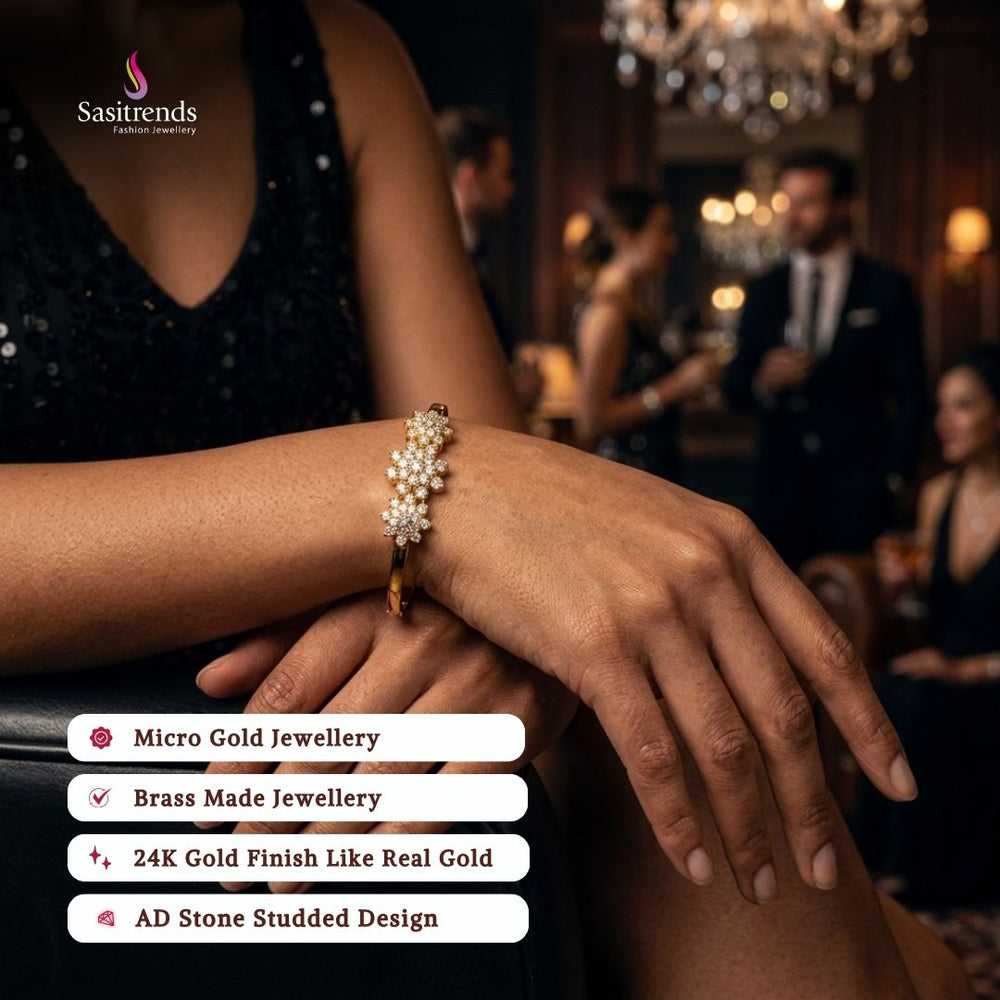 Guaranteed Micro gold plated AD stone bracelet model image - Sasitrends