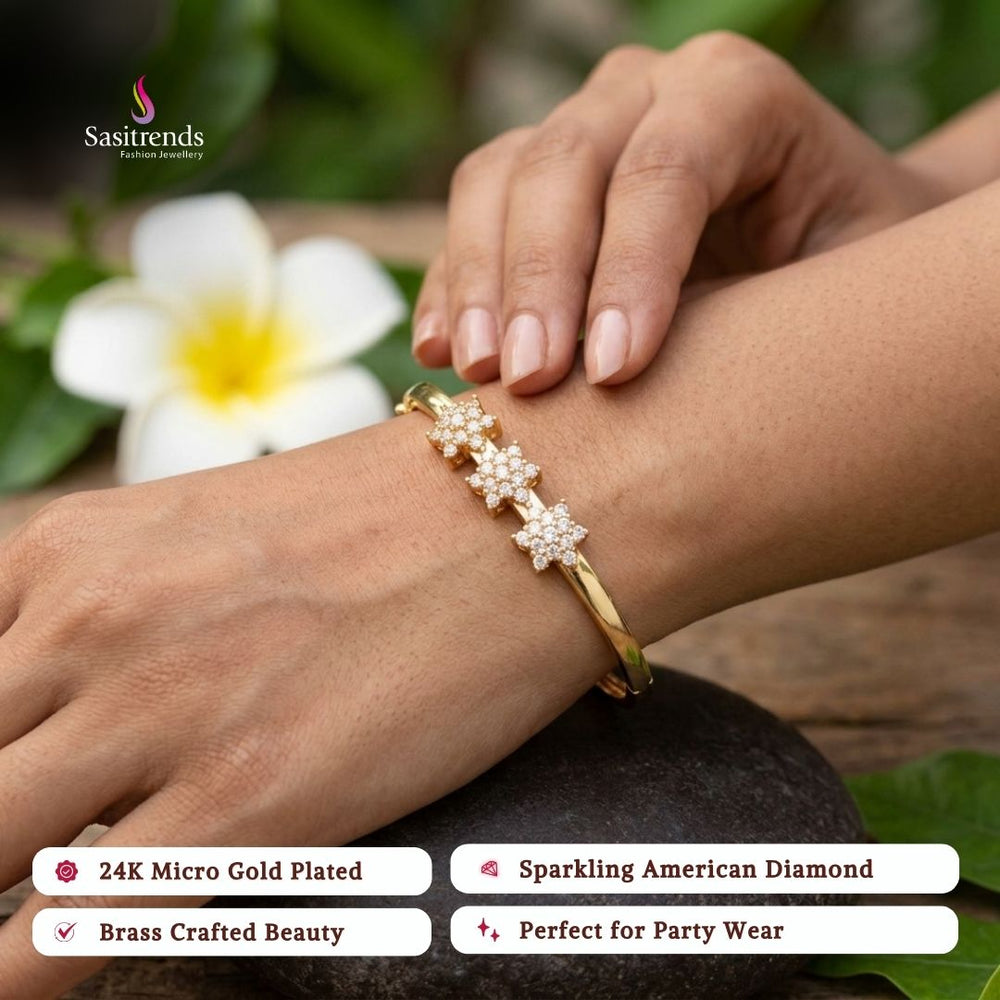 Engagement wear micro gold plated AD stone bracelet - Sasitrends