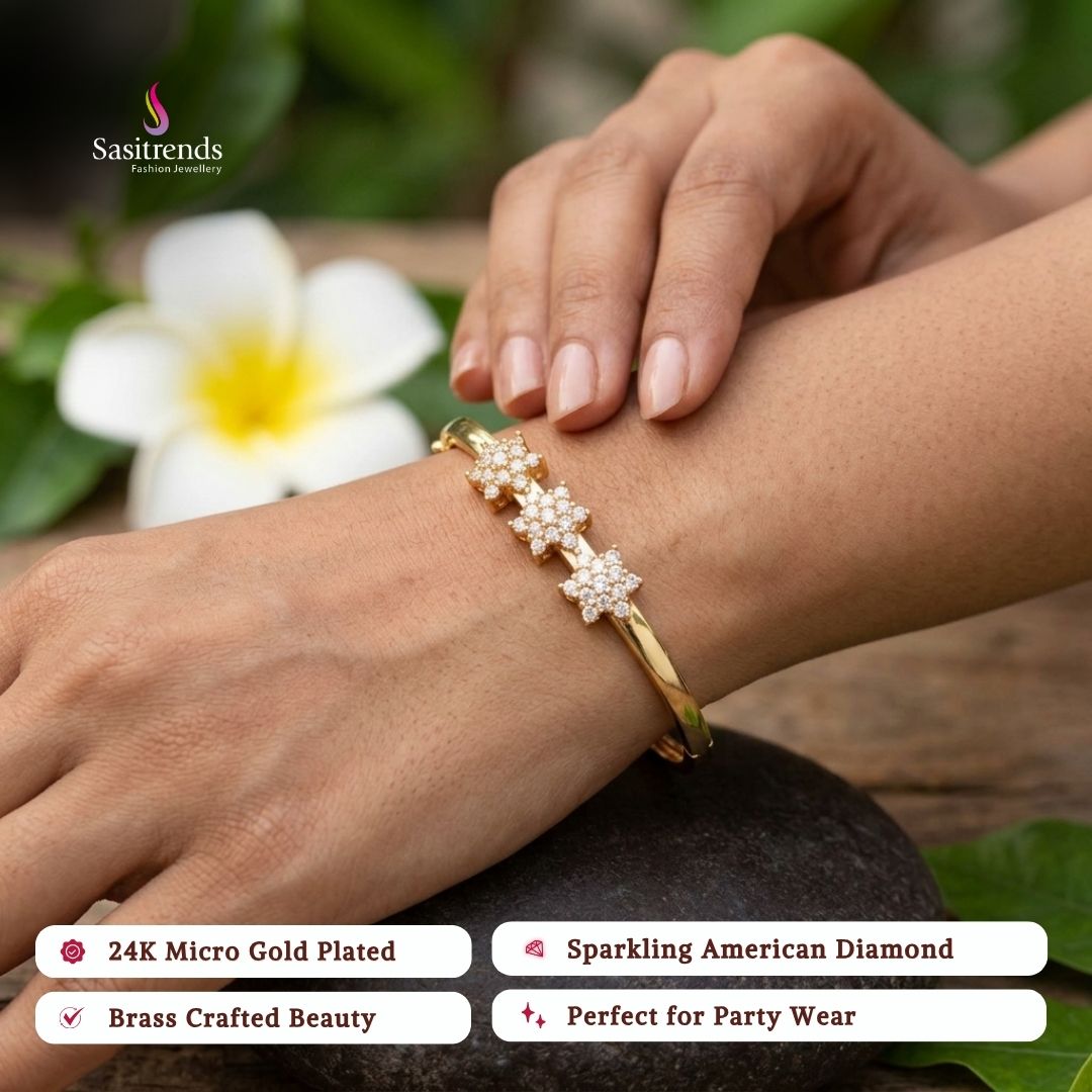 Engagement wear micro gold plated AD stone bracelet - Sasitrends