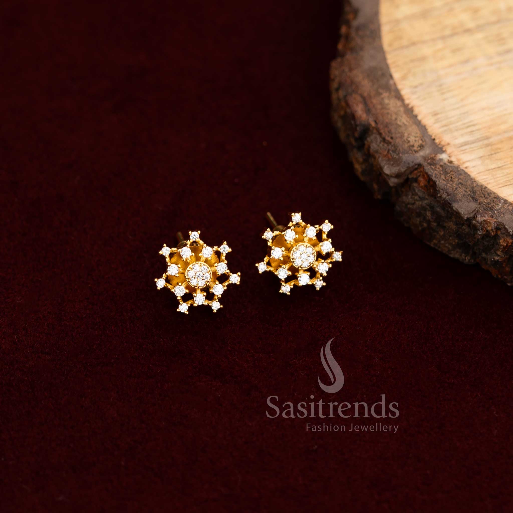 Trendy American Diamond Earrings Featuring Bright Stones And Classy Finish – Jewellery Perfect For Ethnic Sarees And Contemporary Gowns – Sasitrends