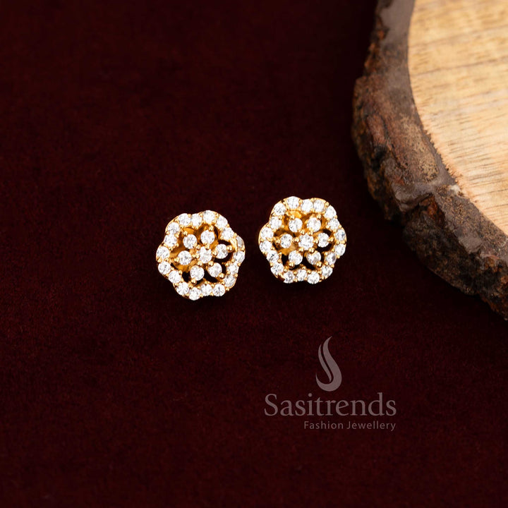 Sophisticated American Diamond Earrings Featuring Pear-Shaped Crystals And Elegant Droplets – Designed For Saree And Bridal Looks – Sasitrends

