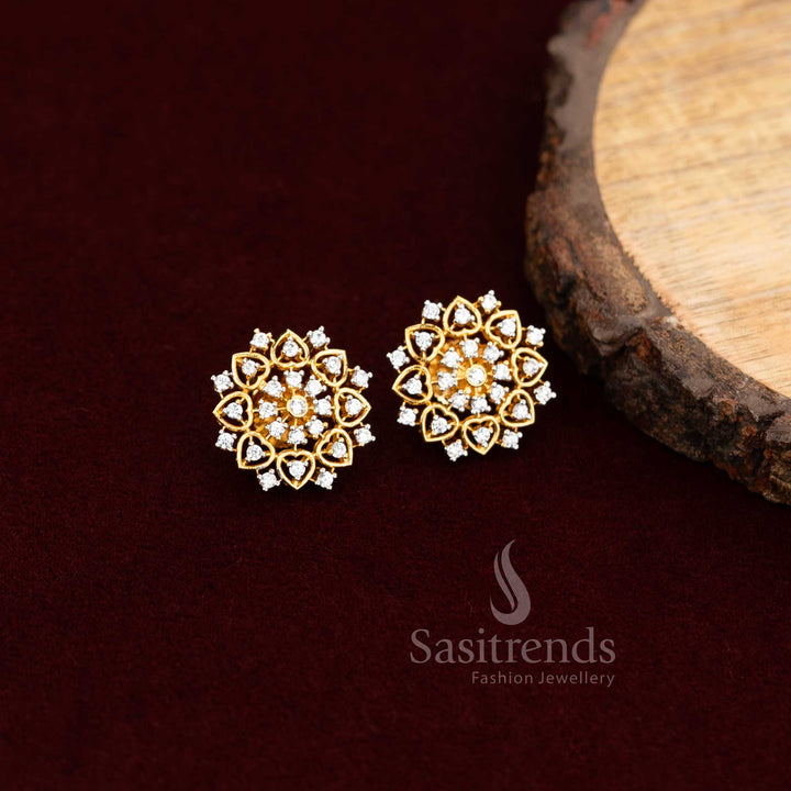 Chic Round American Diamond Stud Earrings With Minimalist Style – Perfect Jewellery Addition For Western Outfits And Party Nights – Sasitrends