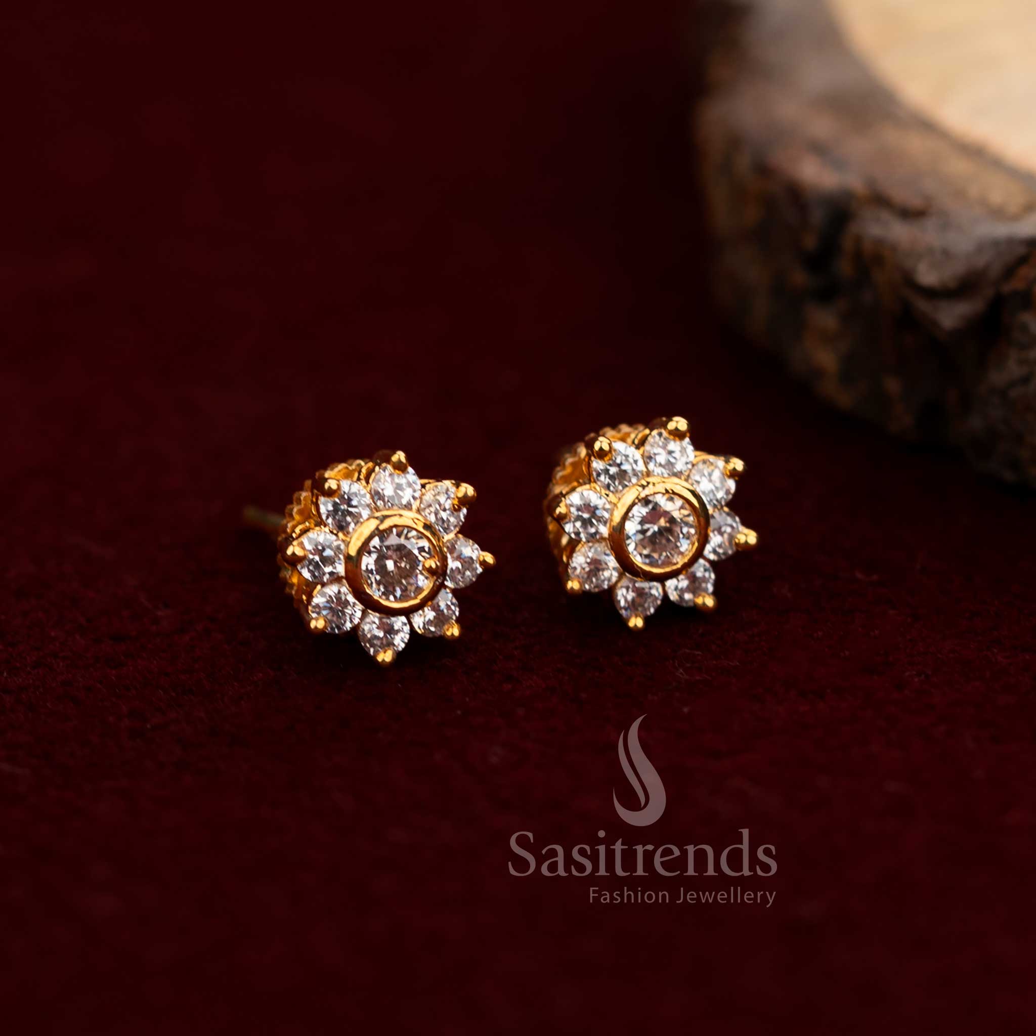 Elegant American Diamond Studs Featuring Dazzling Stones And Polished Metal – A Timeless Jewellery Choice For Every Occasion – Sasitrends