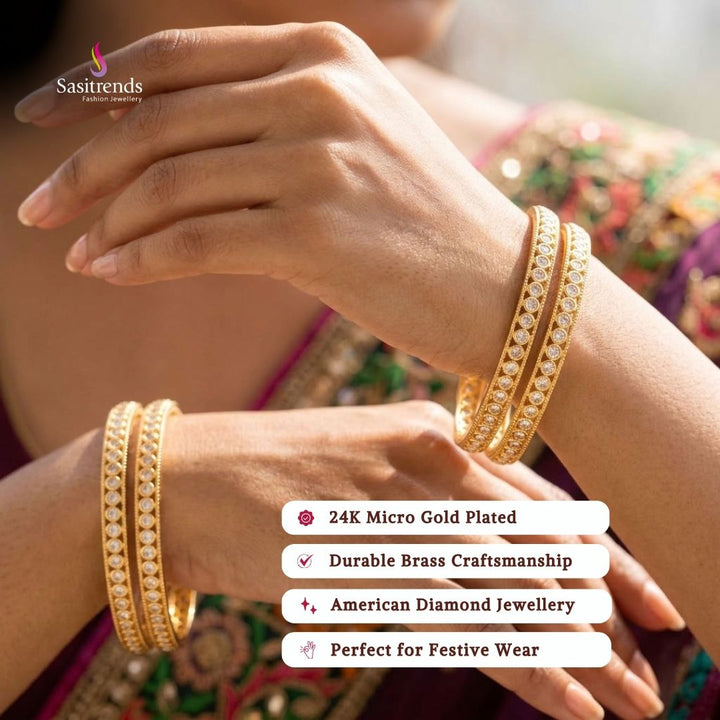 Micro gold plated bangles model image - Sasitrends