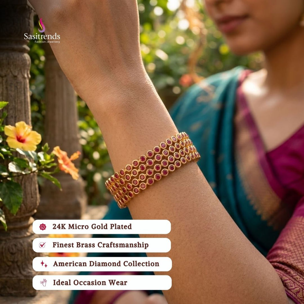 Micro gold plated bangles model image - Sasitrends