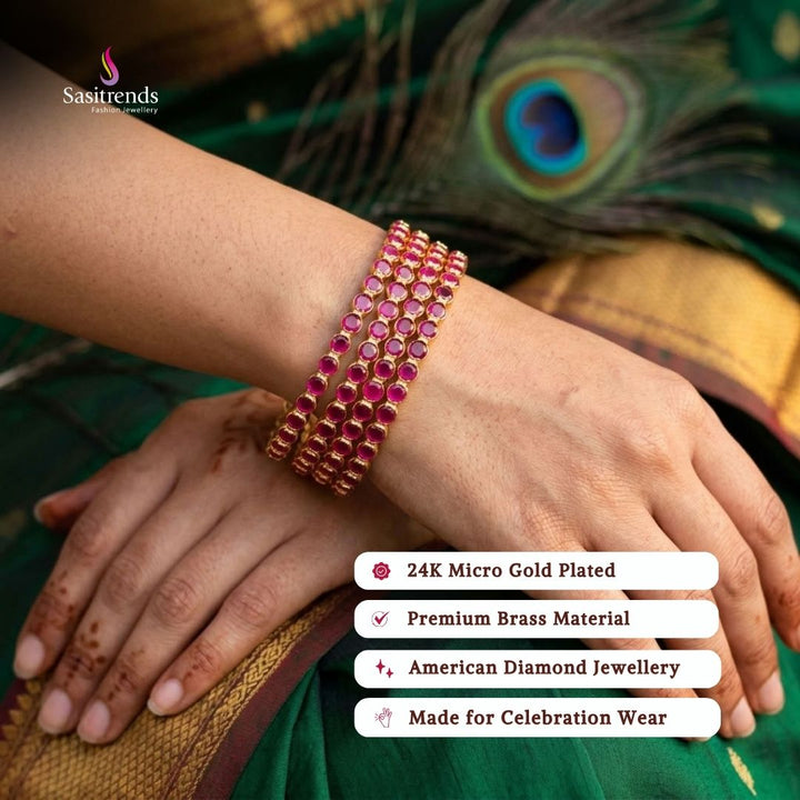 Micro gold plated bangles model image - Sasitrends