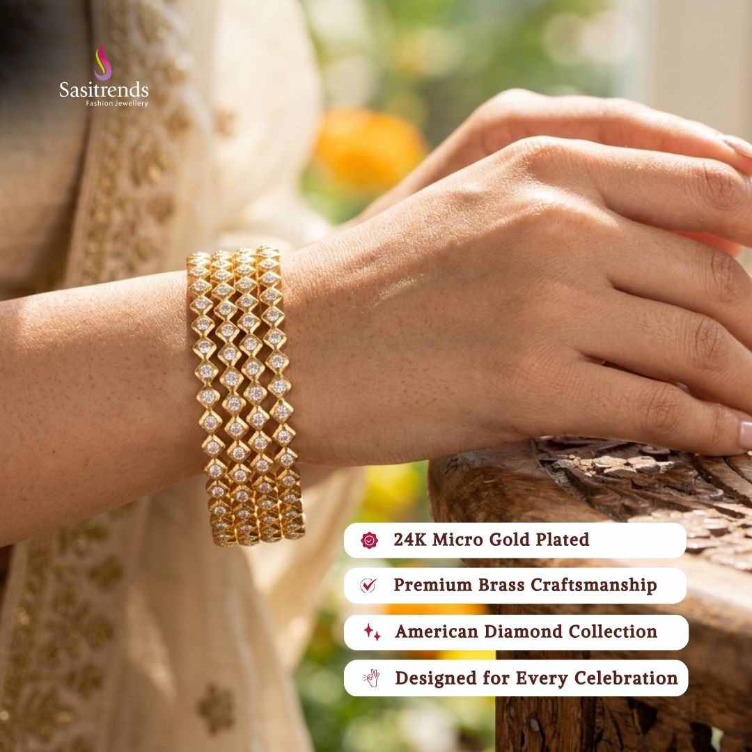 Micro gold plated bangles model image - Sasitrends