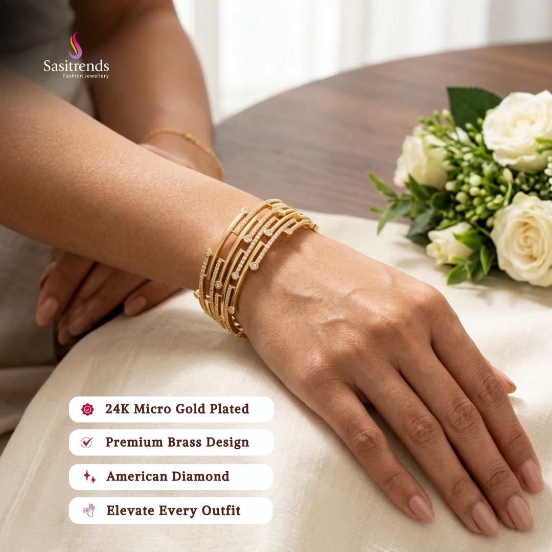 Micro gold plated bangles model image - Sasitrends