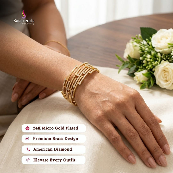 Micro gold plated bangles model image - Sasitrends