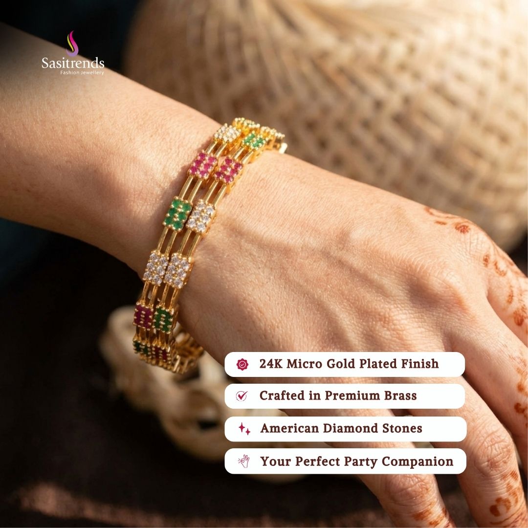 Micro gold plated bangles model image - Sasitrends