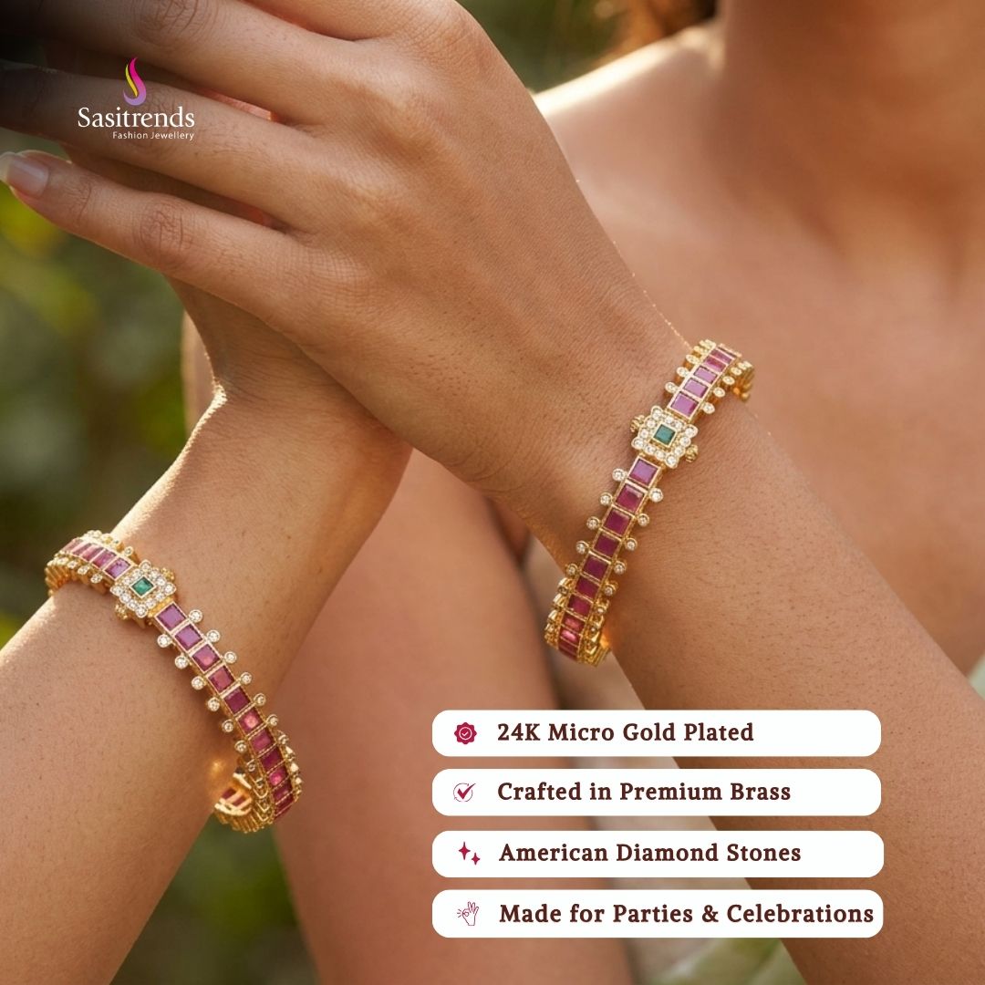 Micro gold plated bangles model image - Sasitrends