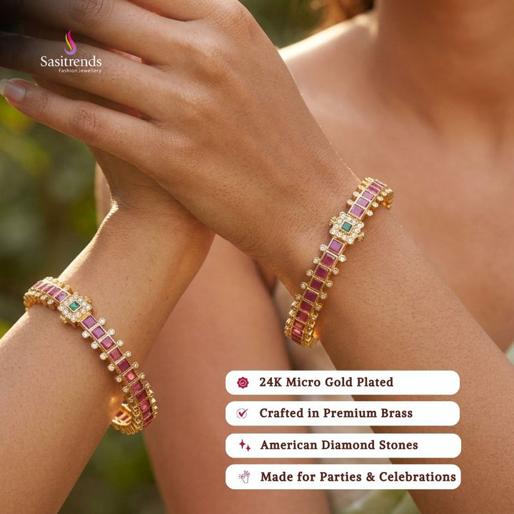 Micro gold plated bangles model image - Sasitrends